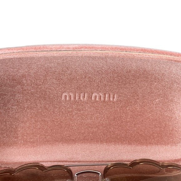 Miu Miu MU 56US Heart Sunglasses Brown Gradient Gold Scalloped Rimless Italy NEW main image 4